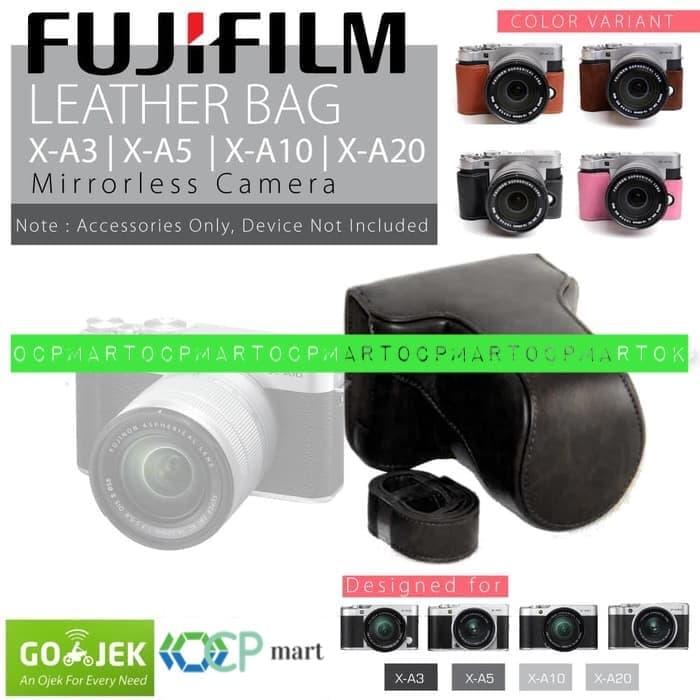 Leather Case Fujifilm X-A3 X-A2 X-A10 Bag Tas Kamera Xa3 Xa2 Xa10 Fuji - Hitam