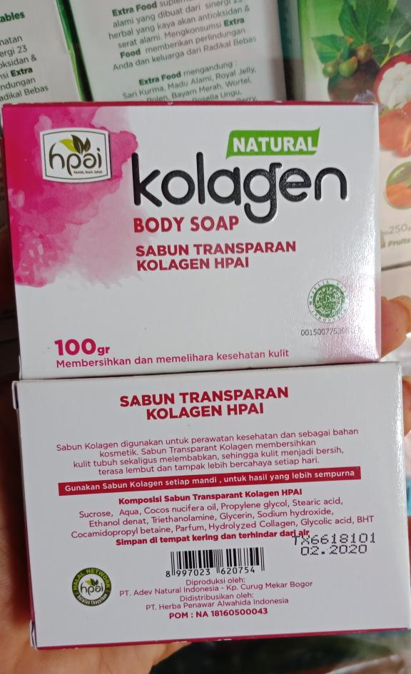 NATURAL KOLAGEN BODY SOAP HPAI SABUN TRANSPARAN KOLAGEN HPAI