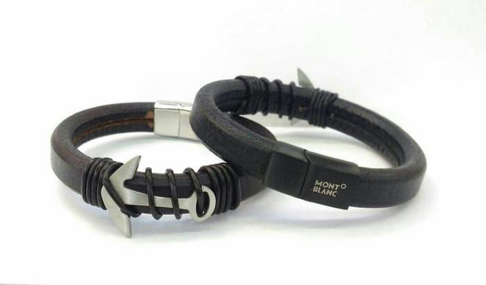 gelang kulit pria fashion mont blanc