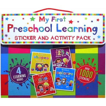 Hellopandabooks - My First Preschool Learning Sticker and Activity Pack includes 4 books (abc, 123, colours, shapes), over 1000 stickers & press-out game cards