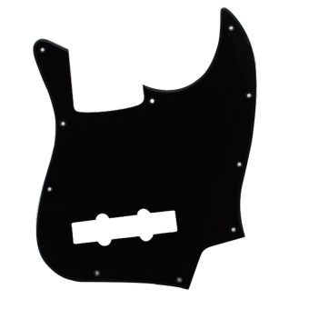 RIS  Pickguard 1 Ply 10 Hole For Jazz J Bass Guitar Black 