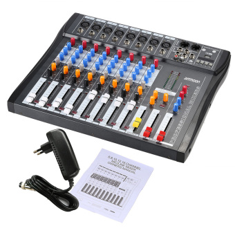 ammoon CT80S-USB 8 Channel Digital Mic Line Audio Mixing Mixer Console with 48V Phantom Power for Recording DJ Stage Karaoke Music Appreciation Outdoorfree