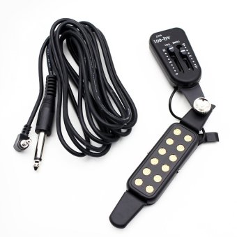 AQ-601 12-hole Magnetic Sound Hole Guitar Pickup Transducer with Volume Tone Tuner Controller 6.5mm Male Plug 3m Audio Cable for 38\"