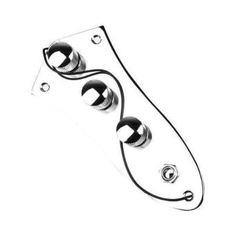 RIS   Chrome Plated Wired Jazz Bass Control Plate 