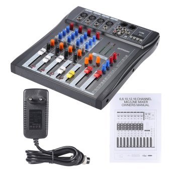 ammoon 40S-USB 4 Channels MIC LINE Mixer Mixing Console 3-band EQ USB XLR Input 48V Phantom Power with Power Adapter Outdoorfree