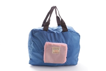 Iconic Fashion Foldable Bag Sky Blue with Baby Pink Pocket