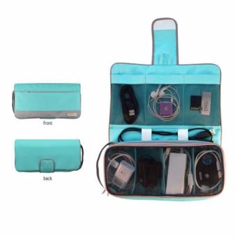 D'renbellony Gadgets Charger Organizer Light (Turquoise Green) / Dompet Charger / Tas Charger / Dompet kabel / Charger Holder