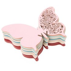 100 PCS Wine Glass Place Cards Butterfly Wedding Table Party Decoration Cards Multicolor (Intl)