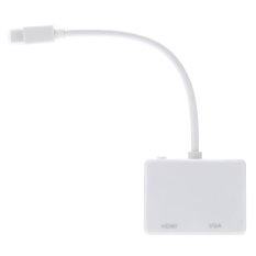 1080P HD Mini DP Displayport Male to HDMI + VGA Female Cable Cord Audio/Video Converter Adapter w/ Switch for Apple MacBook Air/- Intl