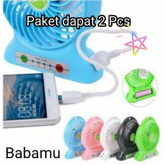 Babamu - Kipas Angin Mini Portable Paket 2 Pcs - Bisa untuk power bank ( Warna Random )