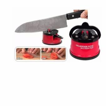 Asah Pisau Asahan Knife Sharpener Pengasah Pisau Kleva Suction Pad Chef Kitchen Tools Peralatan Dapur Muktifungsi Bisa Untuk Gunting Red Blue Green Hijau Biru Merah