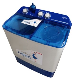 Aqua - Semi Auto Washer QW870XT - 6Kg - Biru - Khusus JADETABEK