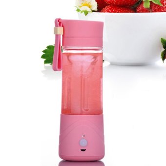 Electric Portable Blender Juice Cup Mini 400ML Rechargeable - Pink