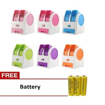 Glow shop Mini AC Cooling Fan Conditioner 2 Blower - Gratis Baterai 3 Pcs