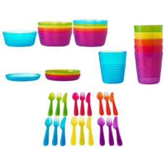 Harga IKEA Kalas Full Set Piring Mangkuk Gelas Sendok Makan Anak Pesta - 36 Pcs