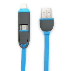 1m 3FT Noddle Cable 5Pin With 8Pin Lighting Adapter 2 In 1 Cord For iPhone 6 6Plus 5 5S Samsung S3 S4 HTC Micro USB V8 Blue