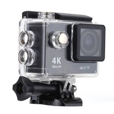 2.0 LCD 4K(3840×2160) 15fps 1080P 60fps Full HD Wifi APP 30M Waterproof 12MP Sports Action Camera DV 170°Wide Angle Lens with Remote Watch- Intl