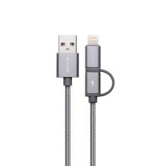 2016 New CD100 2.4A Fast Charging 1m Data line Micro USB/Lightning 2 in1 Speed and Data Charging Apple /Android Cable for iPhone6S/6P/6/Huawei/ Samsung (Grey) - Intl