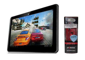ALDO Tablet T33 – Hitam + Earphone Merah
