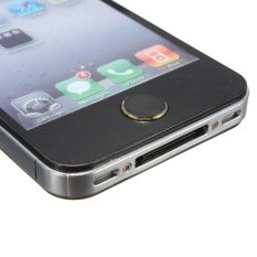 Aluminium Home Button Sticker Metal for Apple iPhone 6 5S 5C 4S iPod Touch iPad (Black/Gold)