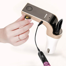 Auto Car USB Charger Wireless Bluetooth MP3 Player FM Transmitter (Gold)