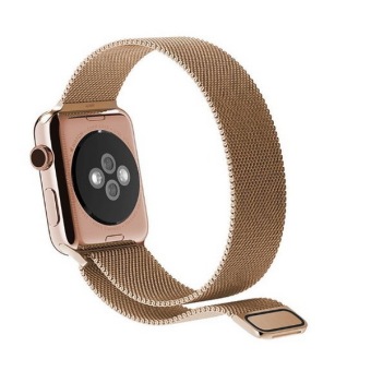 Bluesky Apple Watch Band, with Unique Magnet Lock, 42mm Loop Stainless Steel Bracelet Strap Band for Apple Watch 42mm All Models No Buckle Needed, Rose Gold (Intl)  