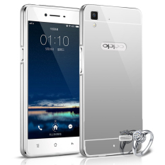 Bumper Mirror For Oppo Find 7 X9007 2 in 1 Slide Mirror Backcase Hardcase - Silver