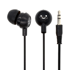 Candy Color Cute Smiling Face Headphone 3.5MM In-Ear Jack Headset for Mobile Cellphone (Black)