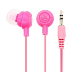 Candy Color Cute Smiling Face Headphone 3.5MM In-Ear Jack Headset for Mobile Cellphone (Pink)