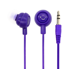 Candy Color Cute Smiling Face Headphone 3.5MM In-Ear Jack Headset for Mobile Cellphone (Purple)