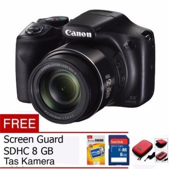 Canon PowerShot SX540 HS Digital Camera - 20 MP - Hiram Free Memory Card, Screen Guard dan Tas Kamera  