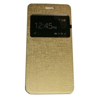 Ume Huawei Y5C / Y5 Batik Flip Shell / FlipCover / Leather Case / Sarung HP / View - Gold