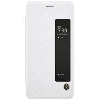For Huawei P10 Flip Case Nillkin Qin Series PU Leather 360 degree protection Cover Flip Case With View Window 5.1\" (White) - intl