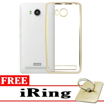 Softcase Silicon Jelly Case List Shining Chrome for Lenovo A7700 - Gold + Free iRing