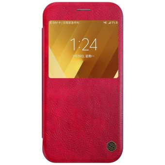 Nillkin For Samsung Galaxy A3 2017 A320 (4.7\") Phone Cases Flip Leather Case 360 degree protection Open Window Business Style (Red) - intl