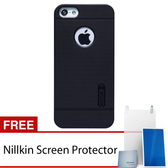 Nillkin iPhone 5 / iPhone 5S Super Frosted Shield Hard Case - Hitam + Gratis Nillkin Screen Protector