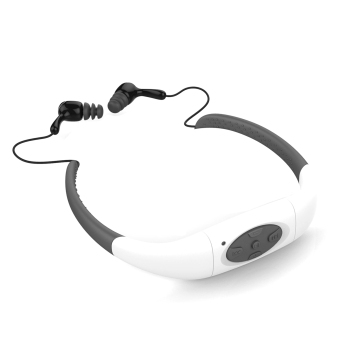 Vococal IPX8 Kepala Memakai Jenis 8 GB Memori Waterproof MP3 Pemutar Musik Lewat Headset (Putih/Kelabu)