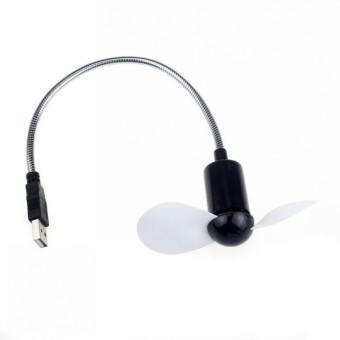 Nicture Flexible USB Mini Cooling Fan For Laptop Desktop PC Computer (Black) - intl