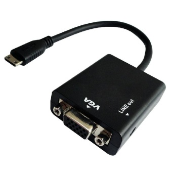Mini HDMI to Male VGA Adapter with Audio - Black