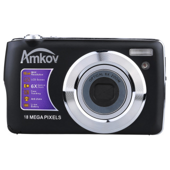 AMKOV HD Digital Camera Video Camcorder 15MP 2.7\" TFT LCD Anti-shake Screen 4X Optical Zoom (Black) - Intl