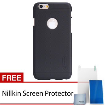 Nillkin Super Frosted Shield Hard Case for iPhone 6 / iPhone 6S - Hitam + Gratis Nillkin Screen Protector