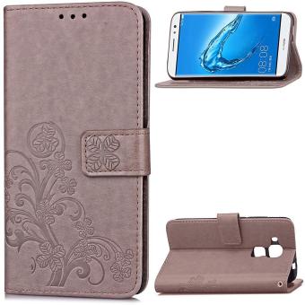 Huawei G9 Plus Case, Huawei Nova Plus Case, Lucky Clover PU Leather Flip Magnet Wallet Stand Card Slots Case Cover for Huawei G9 Plus / Huawei Nova Plus (Gray) - intl