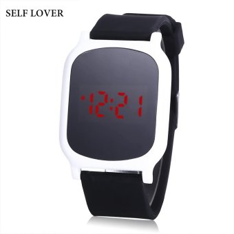 S&L SELF LOVER 2027 LED Digital Touch Watch Silicone Strap Date Display Water Resistance Wristwatch (White) - intl
