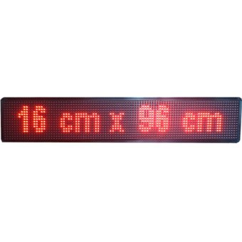 Prima LED Running Text Flashdisk Outdoor - 16 x 96 cm - Merah