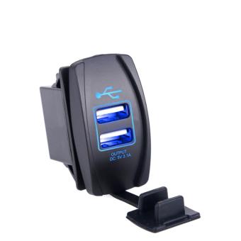 Abusun Universal Car Motorcycle Waterproof 2 Port Dual USB Charger For iPhone Samsung 3.1A Mini Auto Charger Adapter Car-Charger - intl