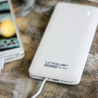 uNiQue Ultra Slim Power Bank with Micro Cable 11000mAh White