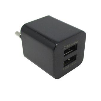 Dual USB Charger (Europe Socket Plug) - JBL1309 - Hitam