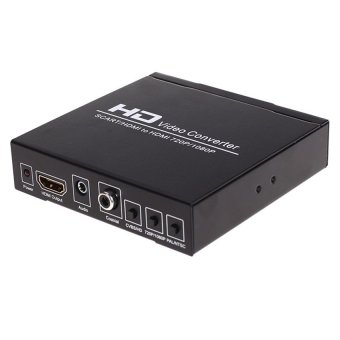 JinGle Scart / HDMI to HDMI 720P 1080P HD Video Converter Monitor Box For HDTV DVD STB US Plug (Black)