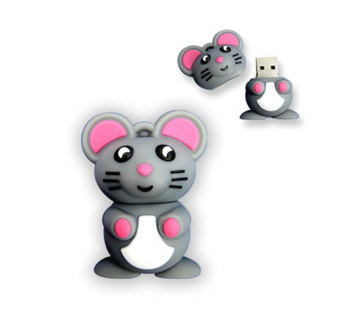 JIANGYUYAN 4GB Novelty Cute Cartoon Mouse Plastic USB Flash Drive Memory Stick (Gray)