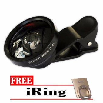 Universal Clip Lens Super Wide 0.4X Smartphone for Oppo R3 - Hitam + Free i-Ring
